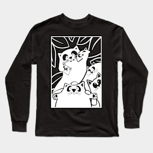 Abstract Cats for Dark T-Shirt Lovers Long Sleeve T-Shirt